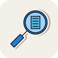 Audit Line Filled White Shadow Icon vector