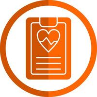 Daily Health App Glyph Orange Circle Icon vector