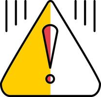 Warning Filled Half Cut Icon vector