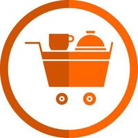 Room Service Glyph Orange Circle Icon vector