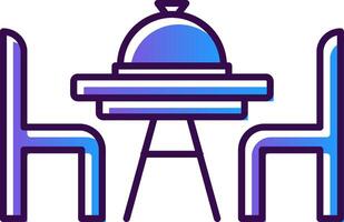 Dinner Table Gradient Filled Icon vector