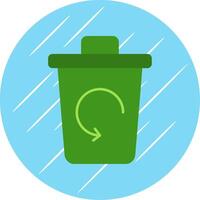 Trash Bin Flat Blue Circle Icon vector