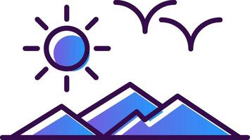 Mountain View Gradient Filled Icon vector