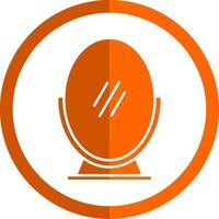 Mirror Glyph Orange Circle Icon vector