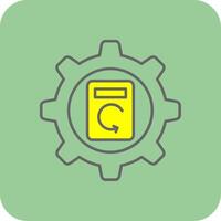 Process Data Filled Yellow Icon vector