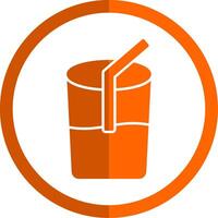 Drink Glyph Orange Circle Icon vector