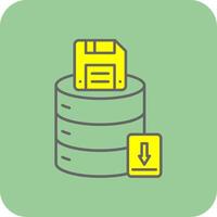 Save Data Filled Yellow Icon vector