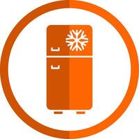 refrigerador glifo naranja circulo icono vector