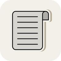 Document Line Filled White Shadow Icon vector