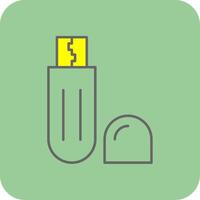 Flash Drive Filled Yellow Icon vector