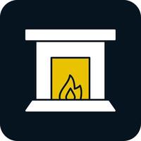 Fireplace Glyph Two Color Icon vector