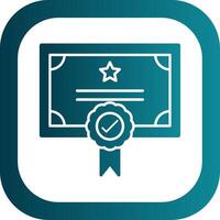 Qualify Glyph Gradient Round Corner Icon vector