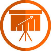 Presentation Glyph Orange Circle Icon vector