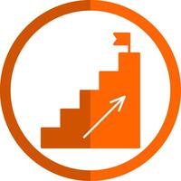 Steps Glyph Orange Circle Icon vector