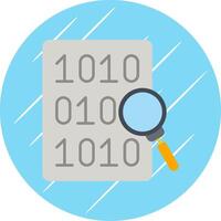 Code Search Flat Blue Circle Icon vector