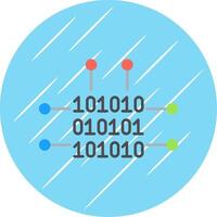 Binary Code Flat Blue Circle Icon vector