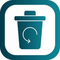 Trash Bin Glyph Gradient Round Corner Icon vector