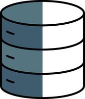 Database Filled Half Cut Icon vector