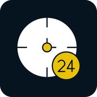 24 Hours Glyph Two Color Icon vector