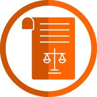 Legal Document Glyph Orange Circle Icon vector