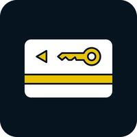 Key Card Glyph Two Color Icon vector