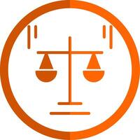 Ethics Glyph Orange Circle Icon vector