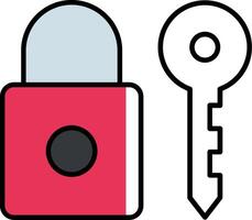 Key Filled Half Cut Icon vector