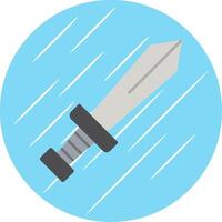 Sword Flat Blue Circle Icon vector