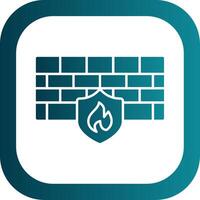 Firewall Glyph Gradient Round Corner Icon vector