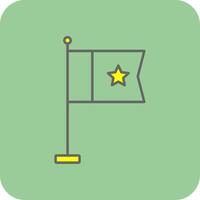 Flag Filled Yellow Icon vector