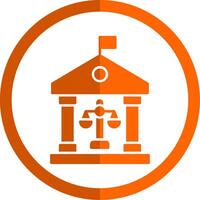 Governance Glyph Orange Circle Icon vector