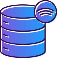 Wireless Database Gradient Filled Icon vector