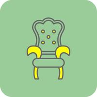 Throne Filled Yellow Icon vector
