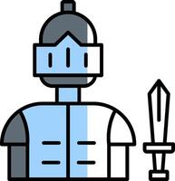 Knight Filled Half Cut Icon vector