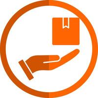 Packet Glyph Orange Circle Icon vector