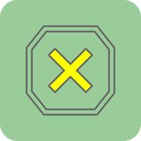 Cross Filled Yellow Icon vector