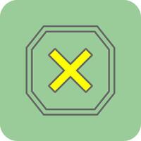 Cross Filled Yellow Icon vector