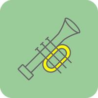 trompeta lleno amarillo icono vector