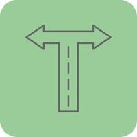 Crossroad Filled Yellow Icon vector