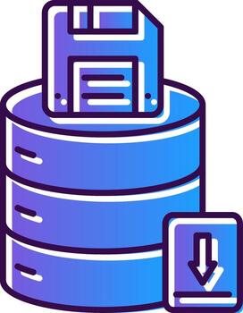Save Data Gradient Filled Icon vector