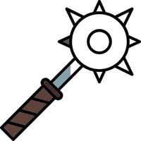 Mace Filled Half Cut Icon vector