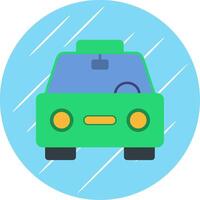 Taxi plano azul circulo icono vector