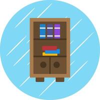 Book Shelf Flat Blue Circle Icon vector