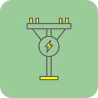 Electric Pole Filled Yellow Icon vector