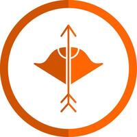 Crossbow Glyph Orange Circle Icon vector