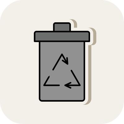 Recycle Bin Line Filled White Shadow Icon