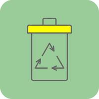 Recycle Bin Filled Yellow Icon vector