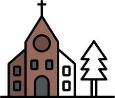Church Filled Half Cut Icon vector