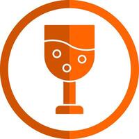 Chalice Glyph Orange Circle Icon vector
