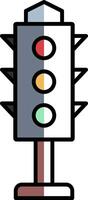 Traffic Lights Filled Half Cut Icon vector